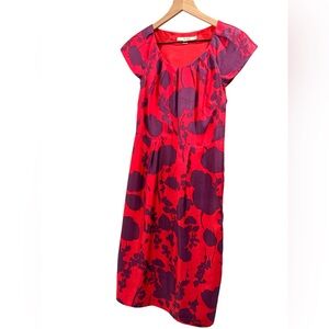 Red and Purple Floral Dress